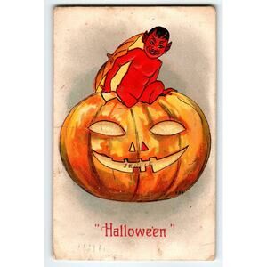 Halloween Postcard 1908 Red Devil Artist HB Griggs 2216 Leubrie Elkus HBG Signed